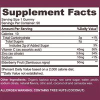 Gommes de sureau noir de marque Freedom pour enfants et adultes Supplément de rappel du système immunitaire à l'extrait de fruit de sureau