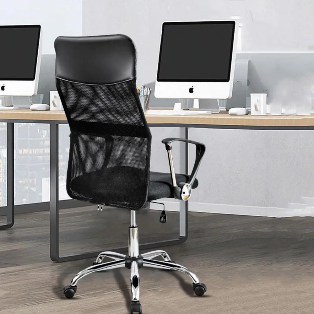 Sedia da ufficio girevole ergonomica con schienale alto regolabile e comodo,