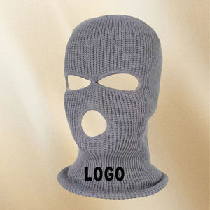 JX özel tasarım nakış logosu Balaclava motosiklet 3 delik tam yüz örgü kayak Mak bere Balaclava şapka kayak maskesi - Product Image 4