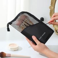 Trousse de Maquillage Portable OEM pour Femmes et Filles, Rose Pêche, en Maille, pour Crayons et Rouges à Lèvres, Organisateur d'Outils Cosmétiques, Nouveau Style