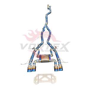 Sistema de escape Vortex Titanium Valvetronic compatible con G80 M3 G82 M4 S58 3.0T, silenciador de carreras de longitud igualada de alto rendimiento, kit azul quemado. - Product Image 1