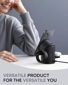 Soporte de <span class=keywords><strong>cargador</strong></span> inalámbrico 3 en 1 con rotación automática de 15W Qi2 Estación de carga <span class=keywords><strong>Mag</strong></span>-<span class=keywords><strong>Safe</strong></span> y PMIC para dispositivos <span class=keywords><strong>Apple</strong></span> - Product Image 6