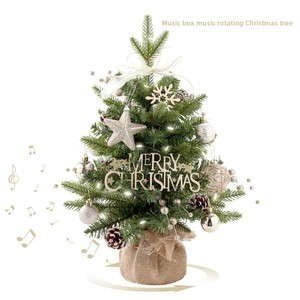 Nouvelle décoration <span class=keywords><strong>de</strong></span> Noël, boîte à musique rotative en PE PVC, mini sapin <span class=keywords><strong>de</strong></span> Noël, ensemble d'ornements <span class=keywords><strong>de</strong></span> bureau, cadeau <span class=keywords><strong>de</strong></span> fête - Product Image 4