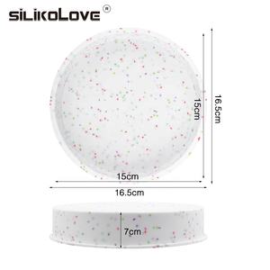 Moule à gâteau antiadhésif en silicone de 5.9 pouces, forme ronde, avec particules de couleur, ustensiles de cuisson, nouveauté - Product Image 2