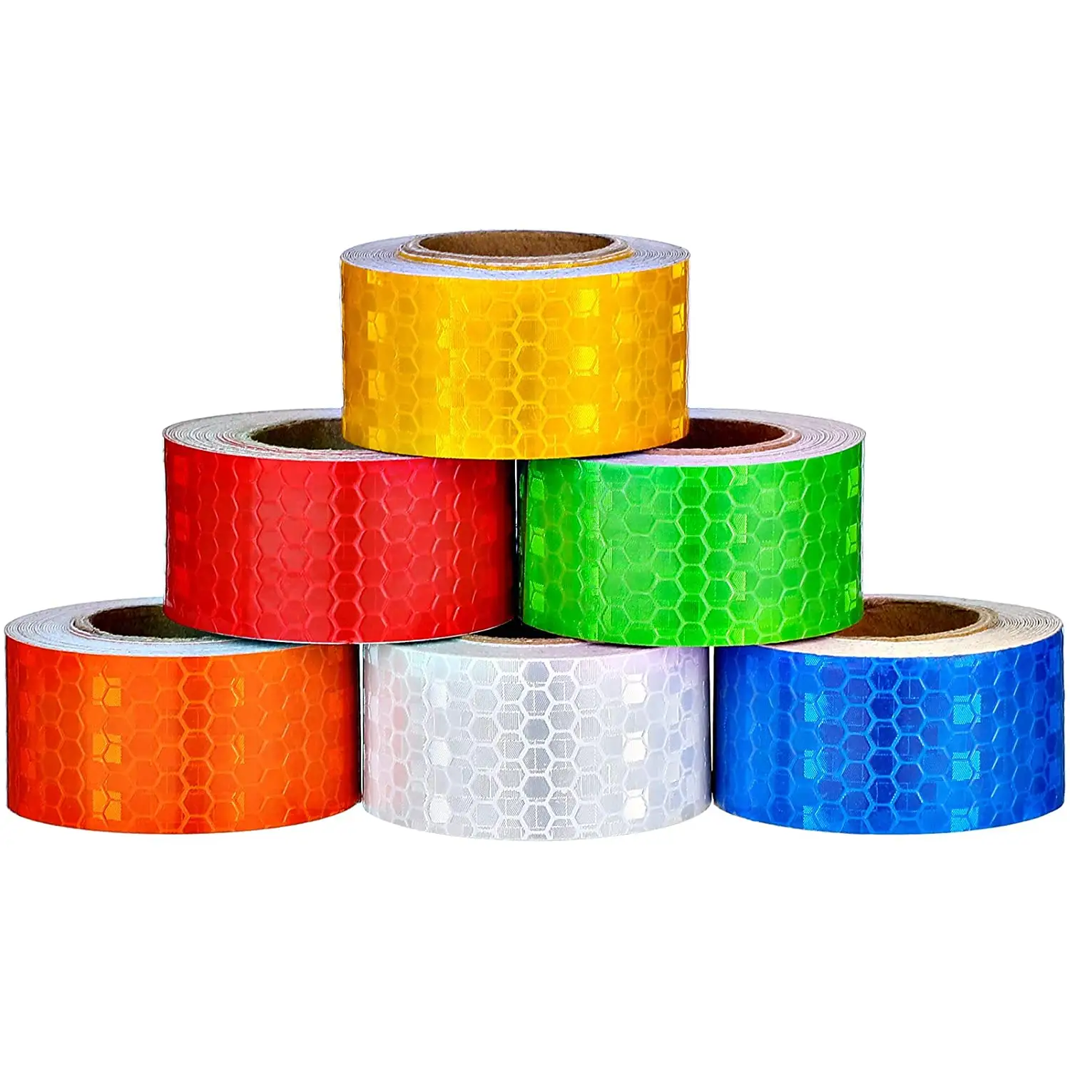 Reflective Tapes 6 Colors Reflective Warning Tape Night Safety Sticker, Silver, Blue, Red, Yellow, Orange, Green