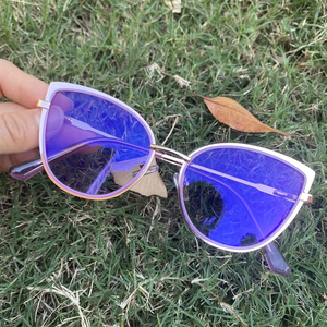 New Cat Eye Metal Frames Photochromic Photography Spectacle Glasses Anti Blue Light Optical Frames Women Eyeglasses Wholesale