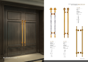 מפעל ישירות למכור נירוסטה טיטניום דלת למשוך ידיות עץ דלת למשוך לדחוף ידית גדול עיקרי דלת ידית למלון - Product Image 4