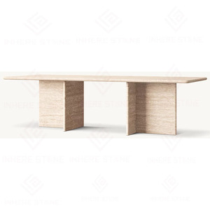 โต๊ะรับประทานอาหารทรงสี่เหลี่ยมหรูหราทันสมัยสั่งทำพิเศษ โต๊ะหินอ่อนทาวเวอร์ทีนสำหรับอพาร์ทเมนต์และบ้านพักตากอากาศ เฟอร์นิเจอร์รับประทานอาหาร - Product Image 2