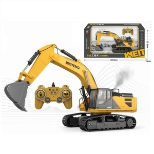 6526A 6519A Coche de Ingeniería a Control Remoto 1/20, Excavadora RC de Aleación con Pulverizador, Torre Giratoria 690 Grados, Simula Humo WEITENG - Product Image 1