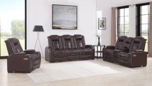 Set <span class=keywords><strong>di</strong></span> Divani per Home Theater <span class=keywords><strong>di</strong></span> Lusso in Stile Europeo Moderno con Sedili Reclinabili Elettrici in Ecopelle, Arredamento per Soggiorno - Product Image 6