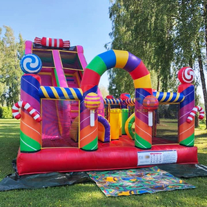 Castillo inflable comercial para niños, con tobogán y área de juegos, para exteriores. - Product Image 1