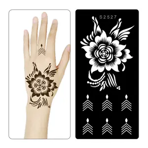 Stencil per tatuaggi all'hennè professionale Stencil per tatuaggi all'hennè temporaneo modello di tatuaggio strumento di nozze Stencil per tatuaggi con fiori in India
