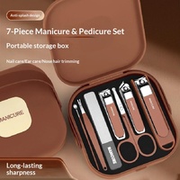 Nouvel ensemble de coupe-ongles en acier inoxydable anti-éclaboussures, haut de gamme, portable, en coffret, pour manucure, incluant coupe-ongles et outils pour les oreilles