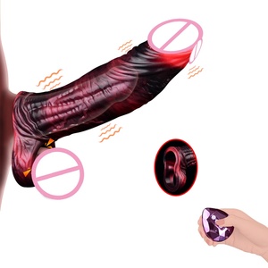 Extensor de Pene Vibrador de Silicona, Condón Reutilizable, Funda para Pene, Anillo para Retrasar la Eyaculación, Juguetes Sexuales para Hombres y Parejas - Product Image 2