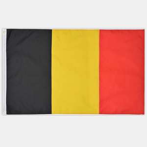<span class=keywords><strong>Bandera</strong></span> de Bélgica de 3x5 pies, 100% poliéster, Impresión a Doble Cara, Económica, con Dos Ojales, para Fanáticos del Fútbol - Product Image 1