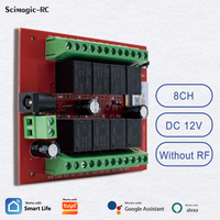 Module récepteur intelligent WiFi 12V sans boîtier, contrôleur de porte de garage mural, télécommande compatible avec Alexa Google