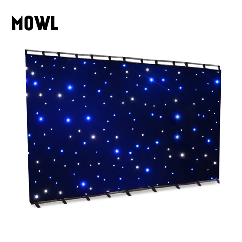 backdrop cloth light led star curtain for wedding stage decoration