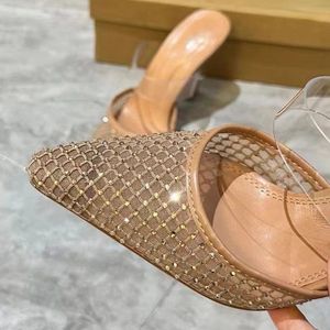 Sandalias de verano con punta en pico y tacón de malla, nuevos estilos, tacones de malla brillantes para mujer - Product Image 4