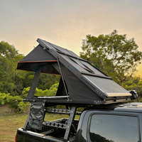 Tente de toit de voiture en aluminium à coque rigide pour 5 personnes, tente de camping pour pick-up, tente de toit avec tissu en toile pour l'extérieur