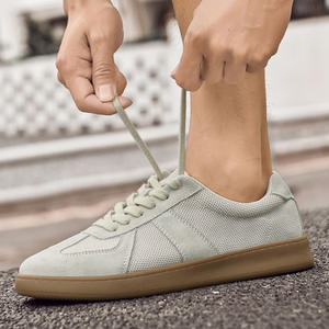 Zapatos de Ocio de Primavera para Hombre, de Cuero Genuino, Punta Redonda, Forro de Microfibra Transpirable, Cierre con Cordones Delanteros, Color Blanco - Product Image 4