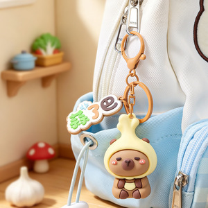 Llavero de diseño popular con animales Kawaii (ajos, pimienta, <span class=keywords><strong>Balilla</strong></span>), colgantes para niños, llaveros para coche, venta al por mayor para decoración - Product Image 4