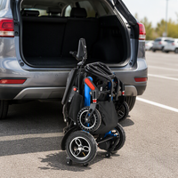 Fauteuil roulant électrique pliable pour adultes avec pneus pleins de 8 et 10 pouces, éclairage arrière et assistance à la mobilité