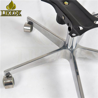 Base de chaise de bureau et d'ordinateur pivotante et inclinable en alliage d'aluminium poli à cinq étoiles avec roulettes et roulettes pivotantes – Offre Spéciale