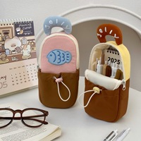 Tempat Pensil Berdiri Motif Kartun Hewan Korea Portabel Kotak Pensil Organizer Pena Kapasitas Besar Kotak Alat Tulis Tipe Tanpa Penutup