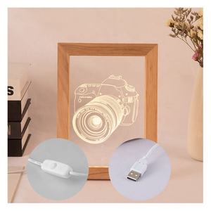 Lámpara de ilusión 3D de madera, marco de fotos personalizado, luz nocturna <span class=keywords><strong>para</strong></span> marco de fotos de madera personalizado - Product Image 5