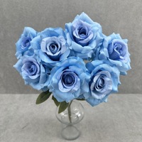 Fleurs artificielles en gros, différents modèles, 7 têtes, 9 têtes, faux rosiers, bouquet de roses artificielles pour décoration de mariage