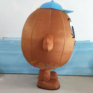 ชุดมาสคอตเป่าลมธีมเมล็ดกาแฟ/เมล็ดถั่ว ยี่ห้อ Enjoyment Brand ตุ๊กตาถั่วสวมหมวกถือธง สำหรับผู้ใหญ่ในช่วงวันหยุด - Product Image 4