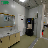 Complexe de bâtiment multifonctionnel, bureau, dortoir, cantine, salle de réunion, salle de bain, douche, maison préfabriquée intégrée en conteneur