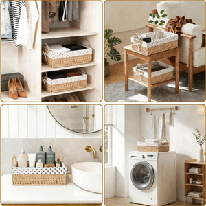 Panier à <span class=keywords><strong>papier</strong></span> toilette au <span class=keywords><strong>design</strong></span> moderne, paniers de rangement en osier pour l'étagère de rangement de la salle de bain - Product Image 6