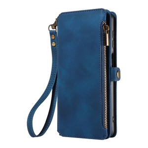 เคสโทรศัพท์มือถือแบบกระเป๋าหนัง PU สำหรับ Samsung S22, ช่องใส่บัตร 9 ช่อง + ช่องใส่เหรียญแบบมีซิป, ขาตั้ง, ป้องกัน RFID, หมุนได้ 360 องศา °   การป้องกัน - Product Image 1