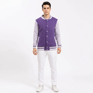 2026 Design Custom Embroidered Varsity <b>Jacket</b> <b>for</b> <b>Men</b> Women High Quality 100% Cotton Stand Collar Front College <b>Baseball</b> <b>Jacket</b> - Product Image 1