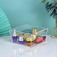 Boîte personnalisée pour cube en acrylique cristal de luxe-Mini boîte de présentation avec/boîte cadeau en acrylique avec couvercle/boîte de présentation en acrylique