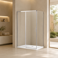 Cabine de douche rectangulaire en verre trempé 6/8 mm avec porte coulissante 800x1000/1200x1900 mm, design moderne, vente en gros sur mesure