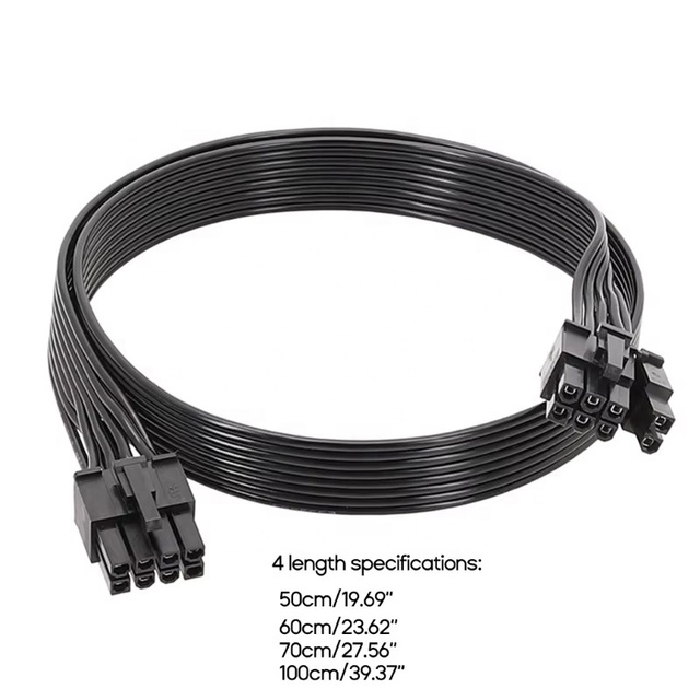 Modular Cable for Corsair HX1200 HX1000 HX850 HX750 GPU PCIe 8Pin 6+2Pin to PCIe CPU 8Pin 18awg Adapter Cable