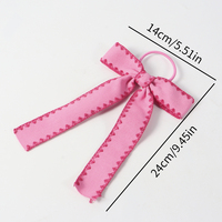 WENNAN – Nouvelle Élastique à Cheveux Rose en Tissu avec Nœud et Bord Ondulé, Longue Queue, Clip Arrière, Bandeau Élastique pour Filles et Femmes, Accessoire Cheveux