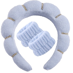 <span class=keywords><strong>Bandeau</strong></span> de lavage de visage torsadé asymétrique fait main en tissu éponge, style européen et américain, pour le marché international - Product Image 4