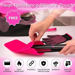 Bolsa de Viaje para Herramientas de Peinado Resistentes al Calor con Tapete de Silicona y Guante Resistente al Calor para Rizador y Plancha de Pelo - Product Image 6