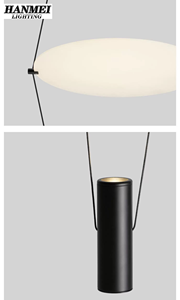 Lampe suspendue moderne italienne à LED de taille moyenne, luminaire suspendu pour l'intérieur, décoration de luxe pour la maison, lampe suspendue à double plaque en fer HM-MY-054 - Product Image 6