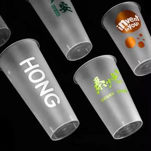 Gobelets en plastique PP jetables de qualité supérieure de 90 mm avec couvercle et paille, 12 oz-24 oz, pour boissons froides, thé au lait, café glacé, jus de fruits - Product Image 4