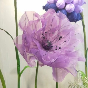 Décoration de scène nouveaux accessoires de mariage route plomb fleur mariage fenêtre papier fleur coquelicot fil grand fini sérigraphie fleur - Product Image 2