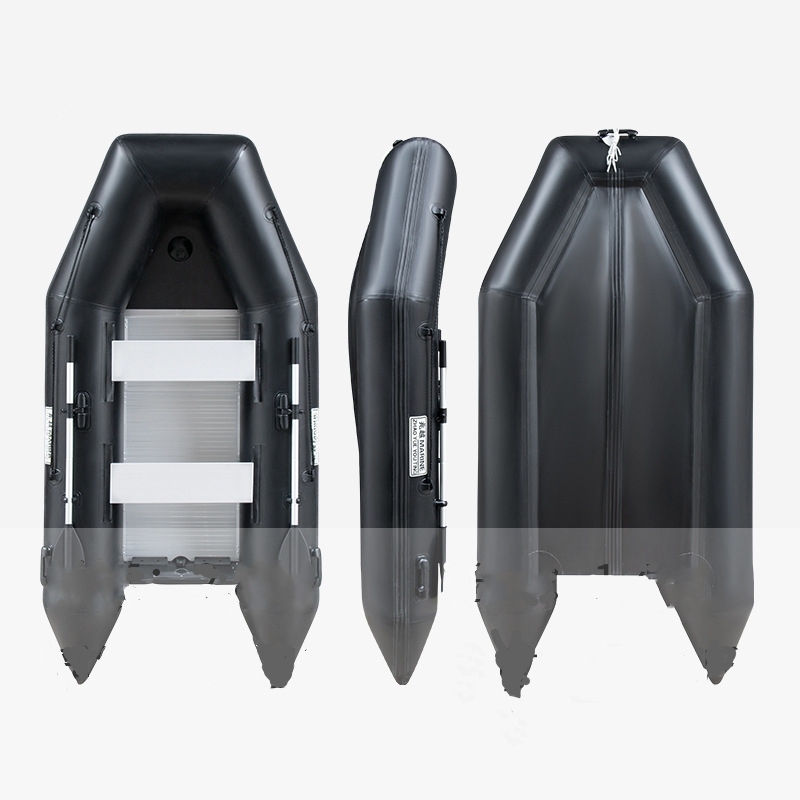 4 Person Black Inflatable Boat with