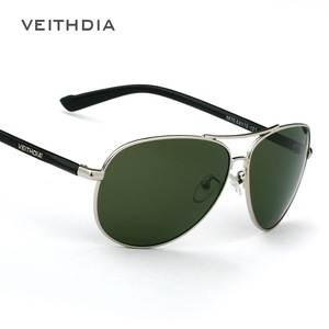 Veithdia Men's Aviator Sunglasses Metal <b>Frame</b> Dark Green Lens UV400 Polarized Driving Glasses 2670 - Product Image 1