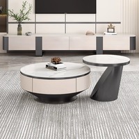 Meuble TV moderne de luxe en marbre et bois, design flottant pour salon et chambre, décoration de meuble, dernière collection 2025