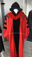 Jubah Wisuda Doktor Klasik Deluxe Berkualitas Tinggi untuk Upacara Sekolah