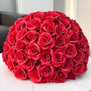 Boules de fleurs artificielles en soie personnalisées pour centres de table décoratifs de mariage et événements, boules de fleurs blanches et rouges en gros - Product Image 3