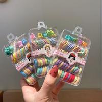 Klip Rambut Anak-anak Baru, Elastis Tinggi, Plastik/Resin, Bebas Rambut, Warna Permen, Kotak Penjepit Rambut, Unisex, Jepit Rambut